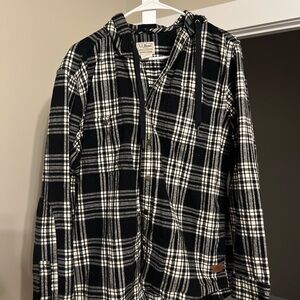 L.L. Bean Black and White Checkered Shirt